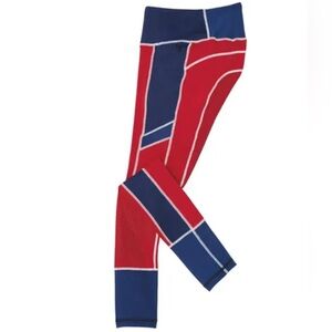 Dover Saddlery Stride Red Color-Block Full-Seat Mesh Tight Riding Breeches Sz XL